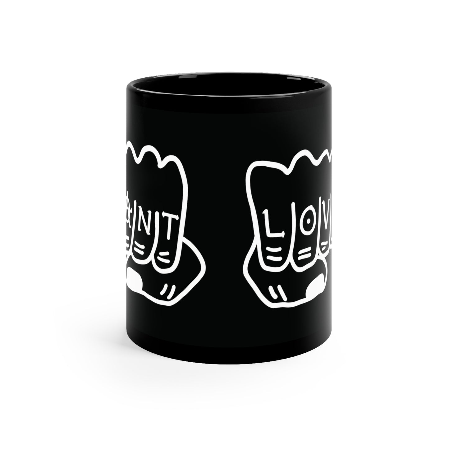 Plant Lover Knuckle Tattoo Mug, Punk Coffee Mug