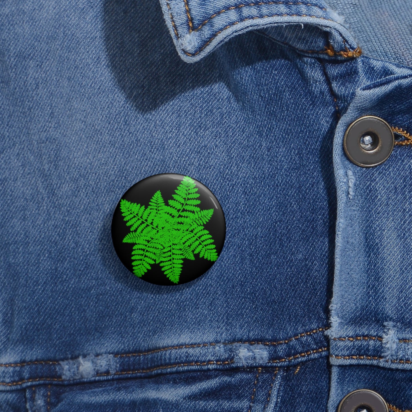 Fern Graphic Button, Plant Pin, Gift for Fern Lover