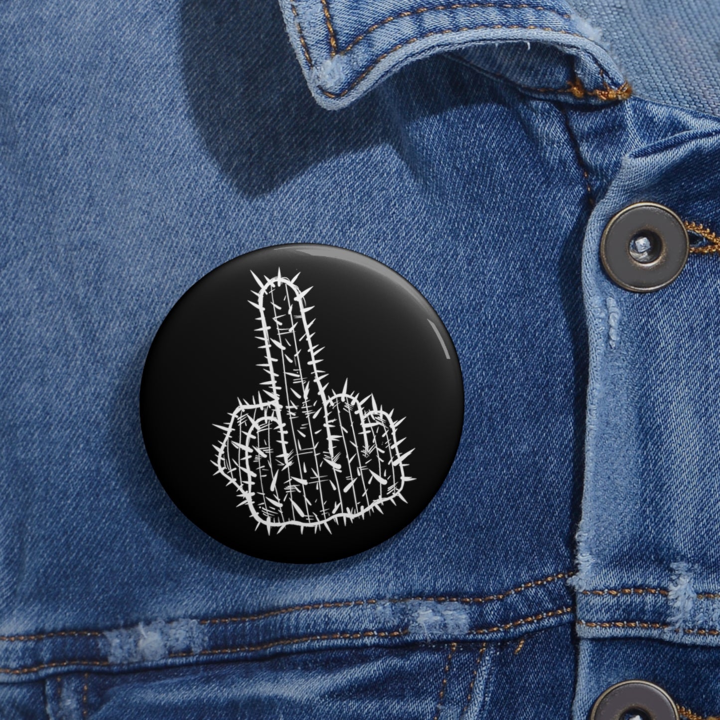 Cactus Pin Middle Finger Saguaro Button