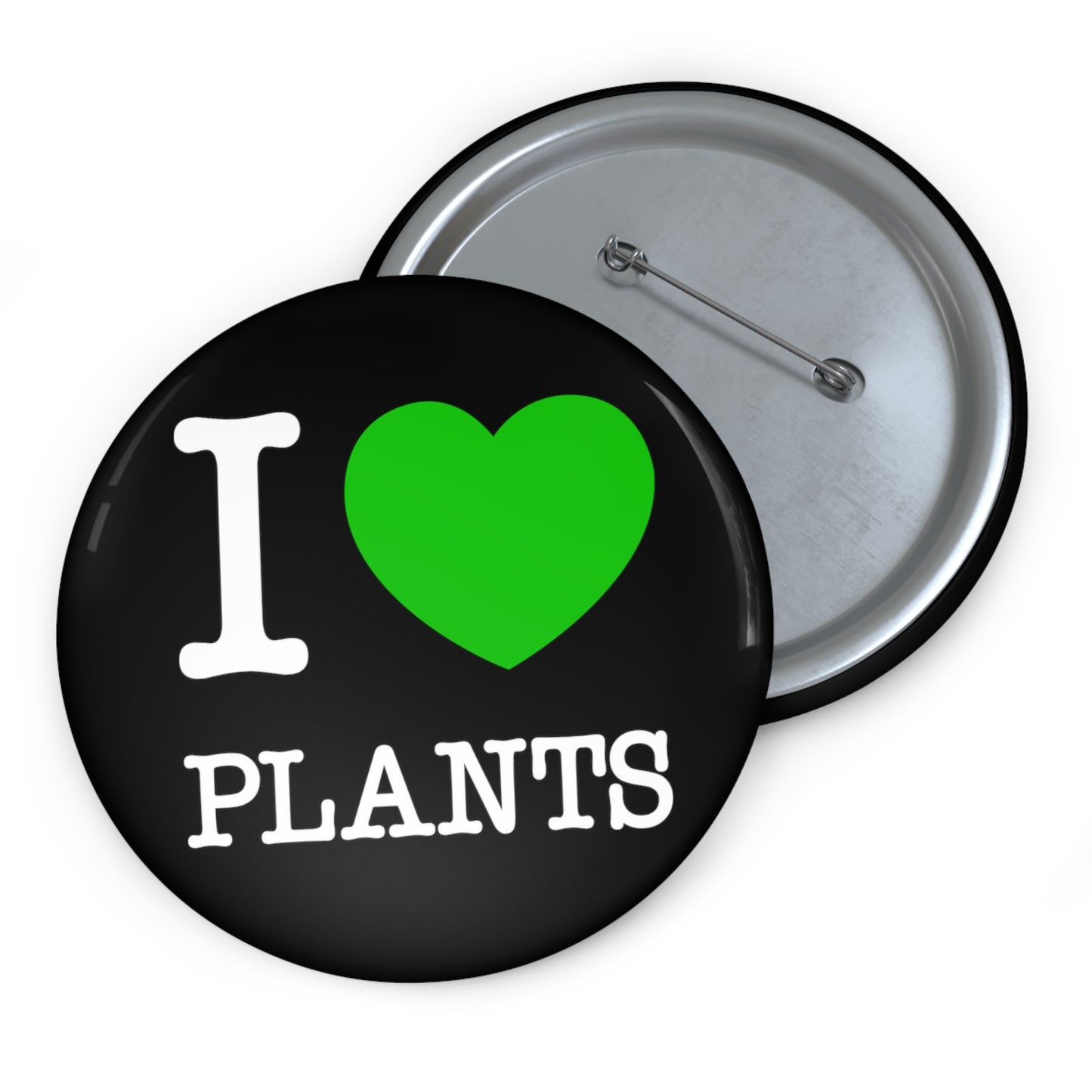 I Love Plants NYC Pin, Green Heart Plants Button