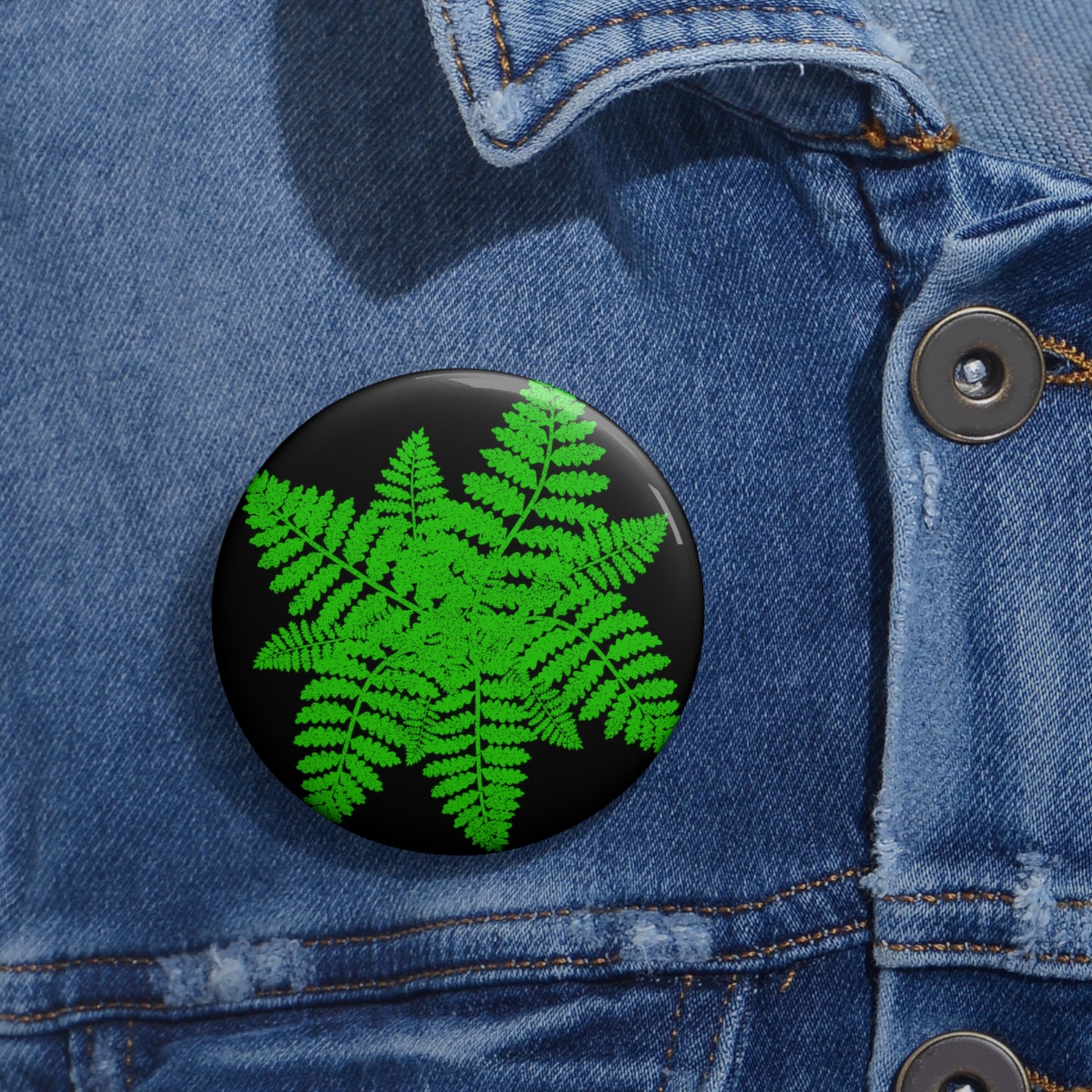 Fern Graphic Button, Plant Pin, Gift for Fern Lover