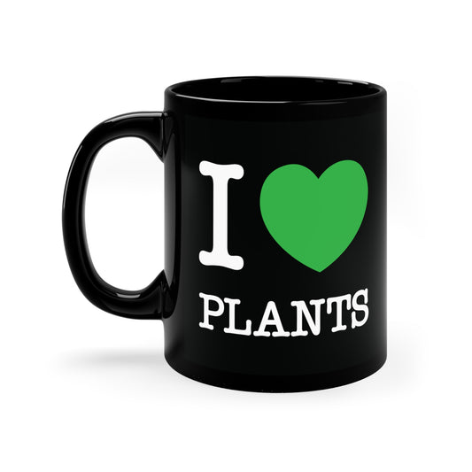 I Love Plants Retro Coffee Mug, Green Heart Mug