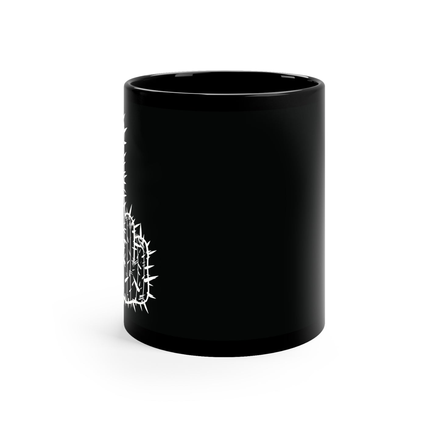 Saguaro Cactus Mug with Middle Finger Metal Logo