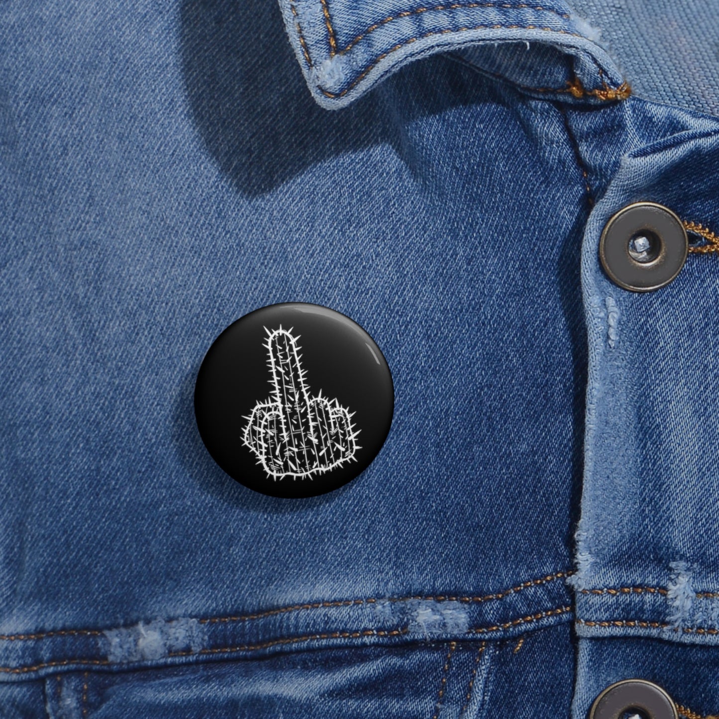 Cactus Pin Middle Finger Saguaro Button