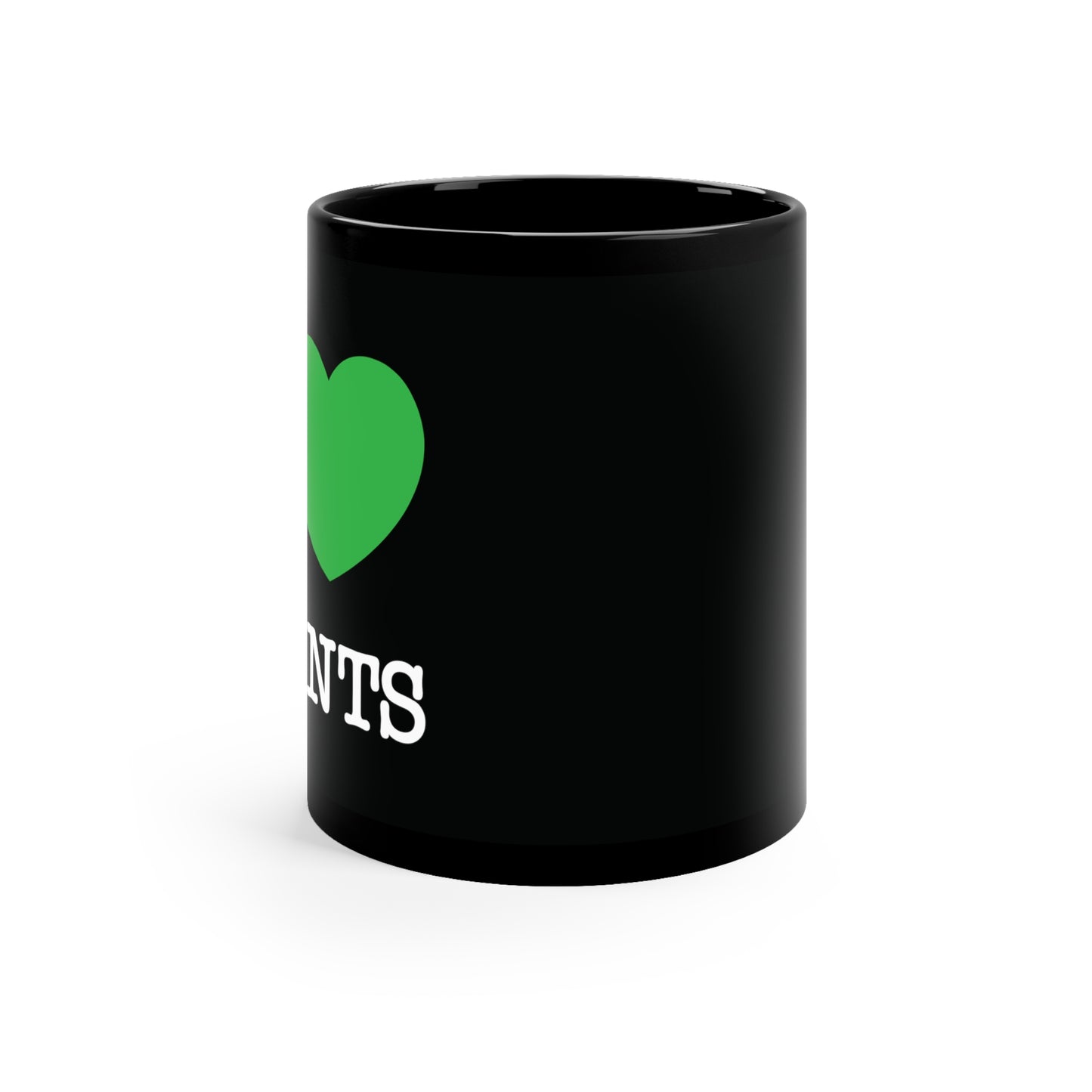 I Love Plants Retro Coffee Mug, Green Heart Mug