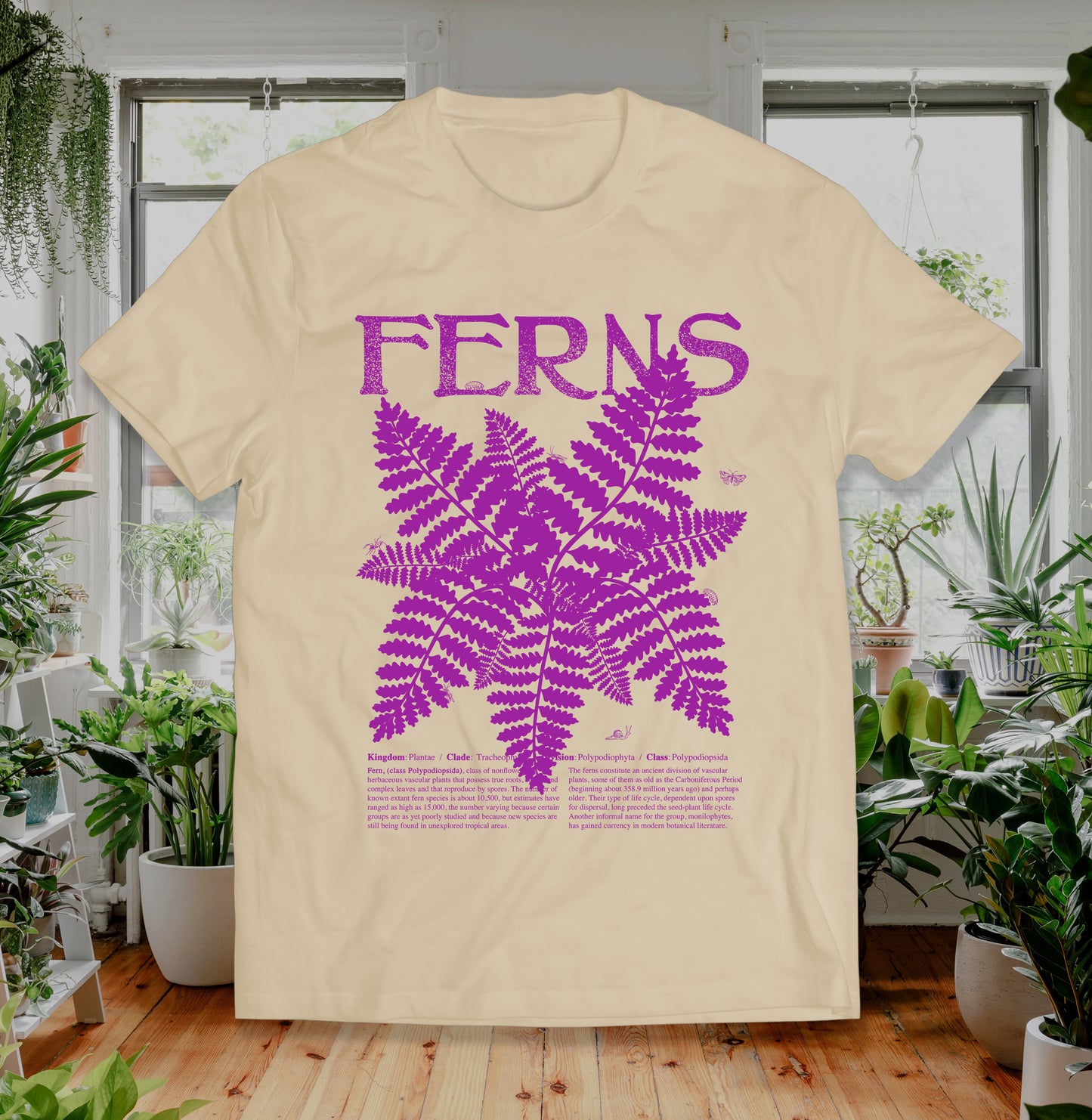 FERNS t shirt with Description and Bugs Educational Gift