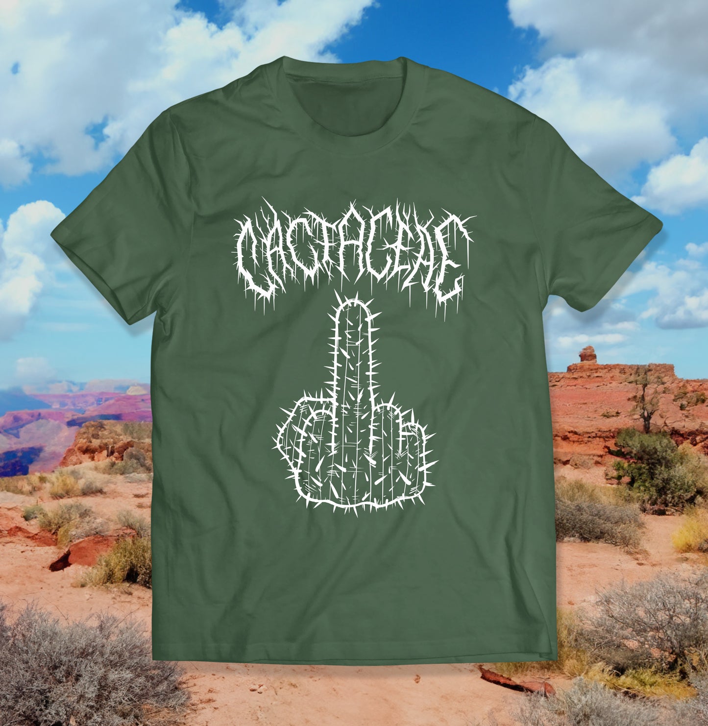 Saguaro Cactus Shirt with Middle Finger