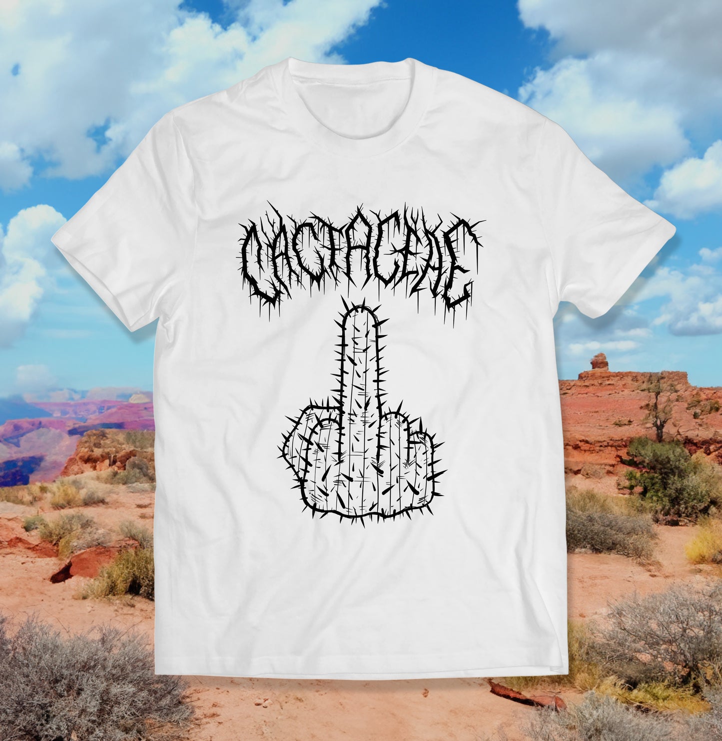 Saguaro Cactus Shirt with Middle Finger