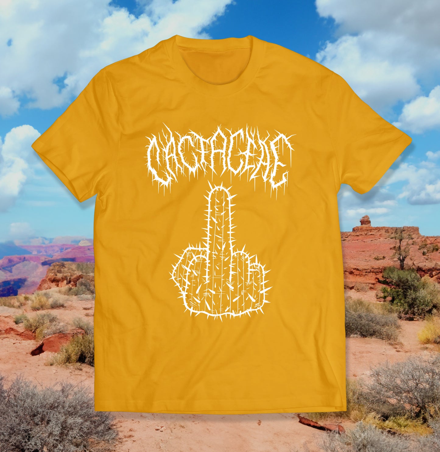 Saguaro Cactus Shirt with Middle Finger