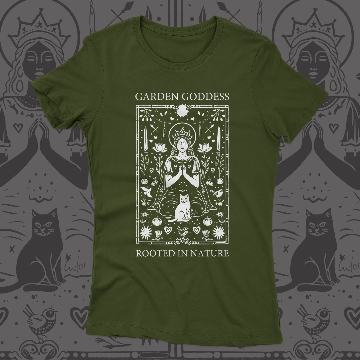 Gardening Shirt for Mom Garden Goddess Tarot Shirt