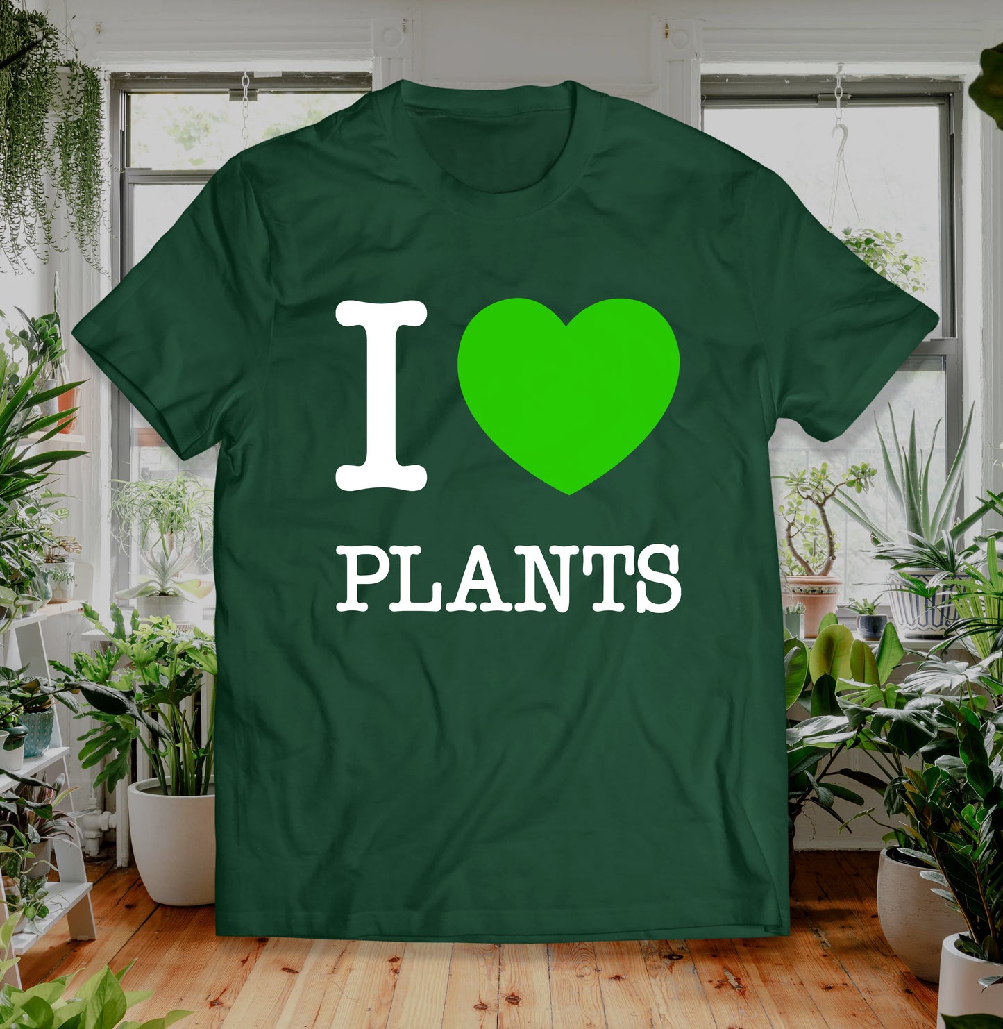 Plant Love Retro T Shirt, NYC I Heart Plants