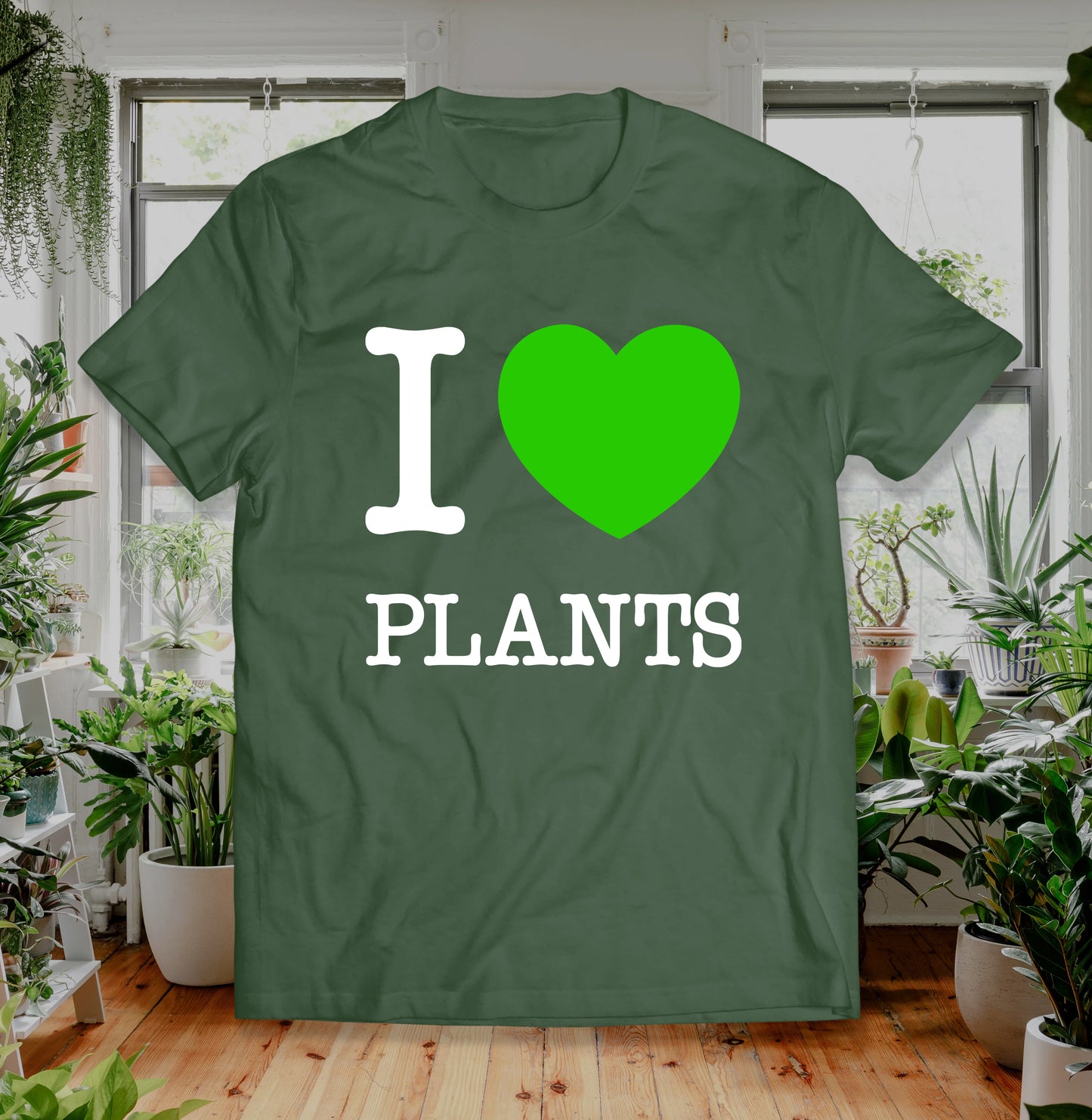 Plant Love Retro T Shirt, NYC I Heart Plants