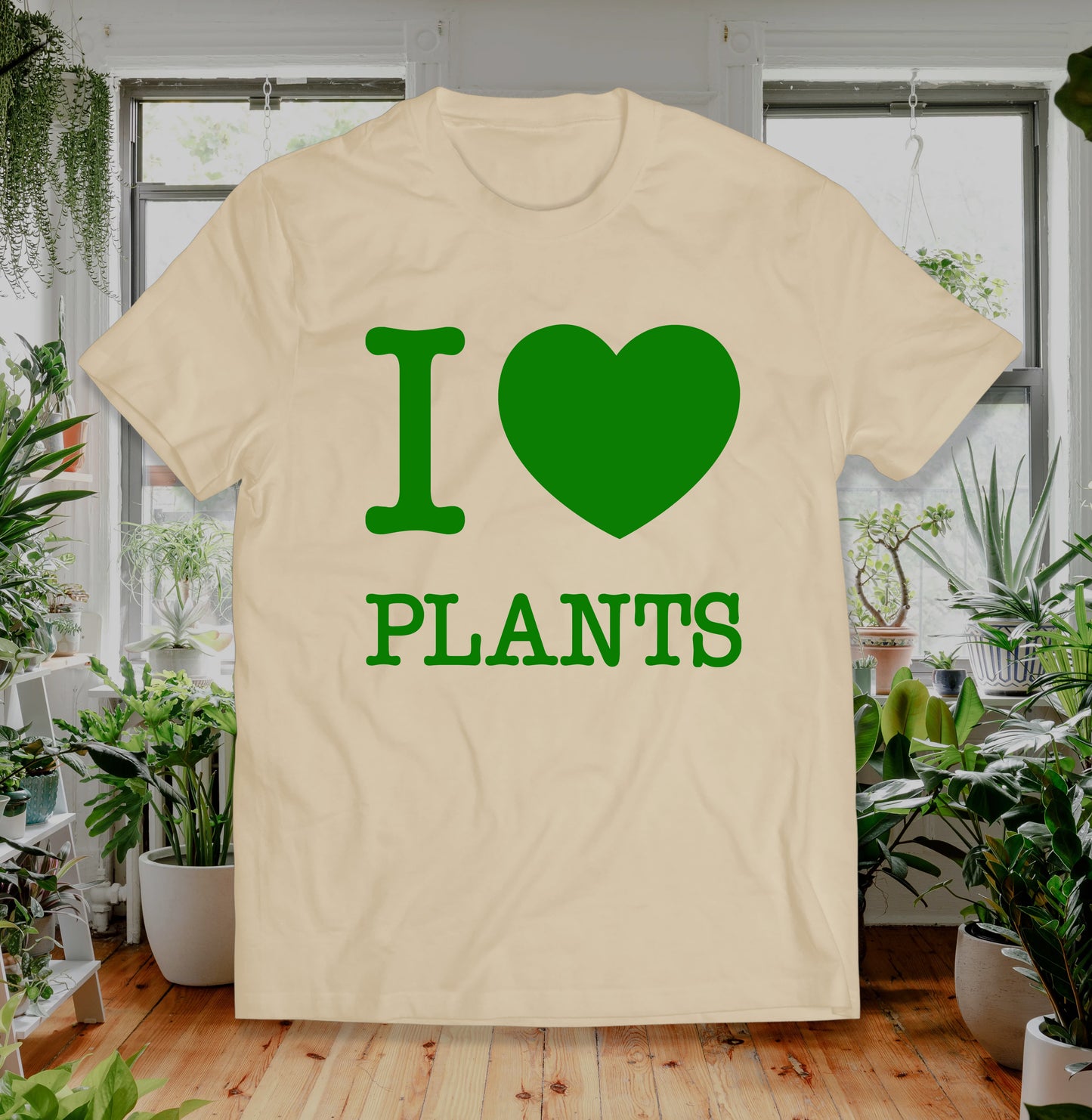 Plant Love Retro T Shirt, NYC I Heart Plants