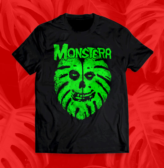 Monstera Ghost Skull, Punk Plant T Shirt, Green Thumb Goth