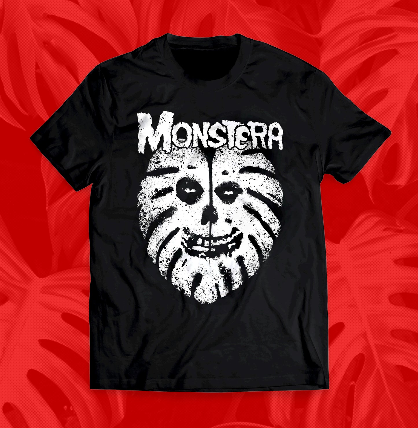 Monstera Ghost Skull Plant Shirt for Punks, Chlorophyll Ghost