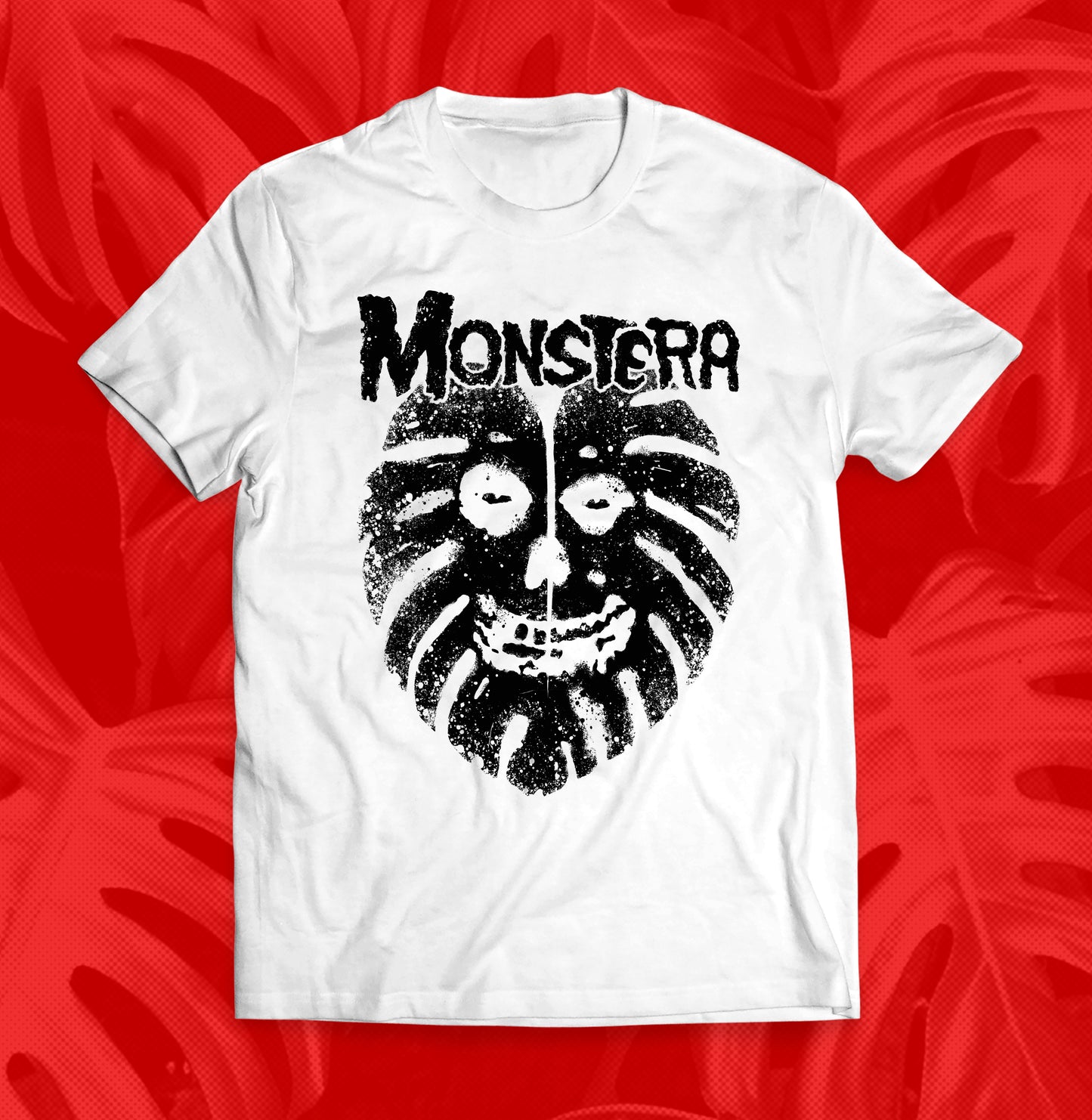 Monstera Ghost Skull Plant Shirt for Punks, Chlorophyll Ghost