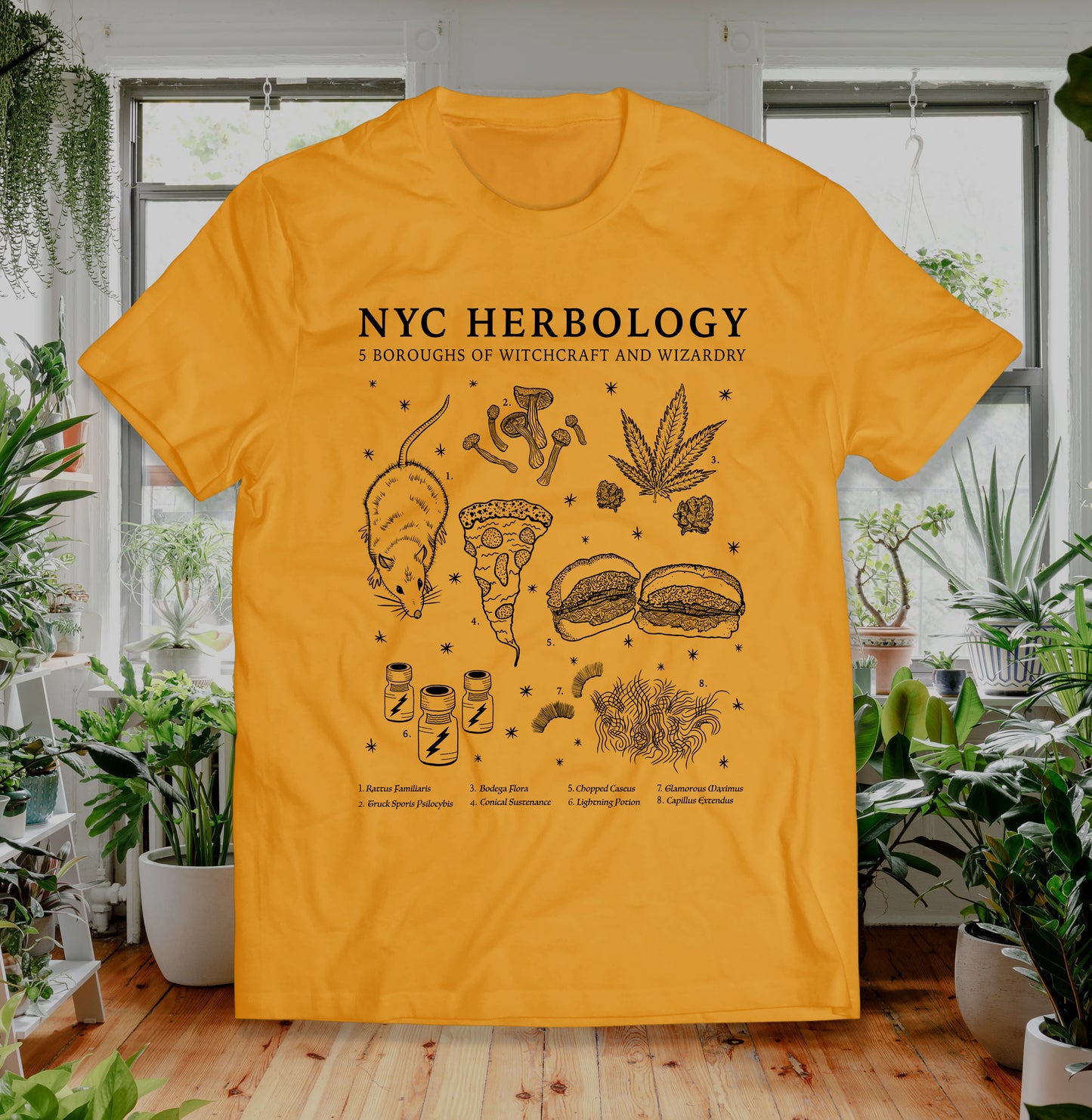 Herbology NYC Shirt, Botany Magic, Rats Pizza Chopped Cheese