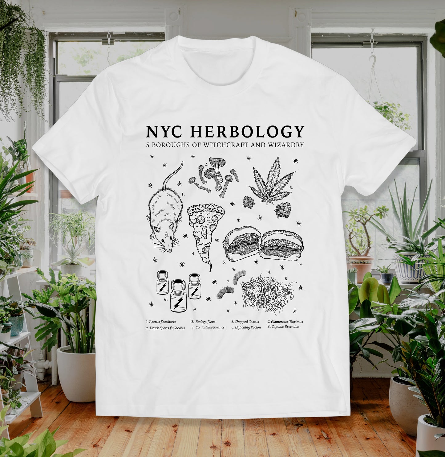 Herbology NYC Shirt, Botany Magic, Rats Pizza Chopped Cheese